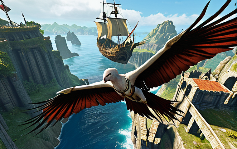 **Prompt 1 (Freedom and Adventure):**
    "An ArcheAge character, soaring freely on a majestic glider above a vibrant, sprawling fantasy landscape. Below, a bustling guild gathering, a large trade ship sailing across a vast ocean, and adventurers exploring ancient ruins. The character's face shows exhilaration and liberation from the daily grind, embracing a world of limitless adventure and social connection. Dynamic lighting, epic scale, high fantasy art style."